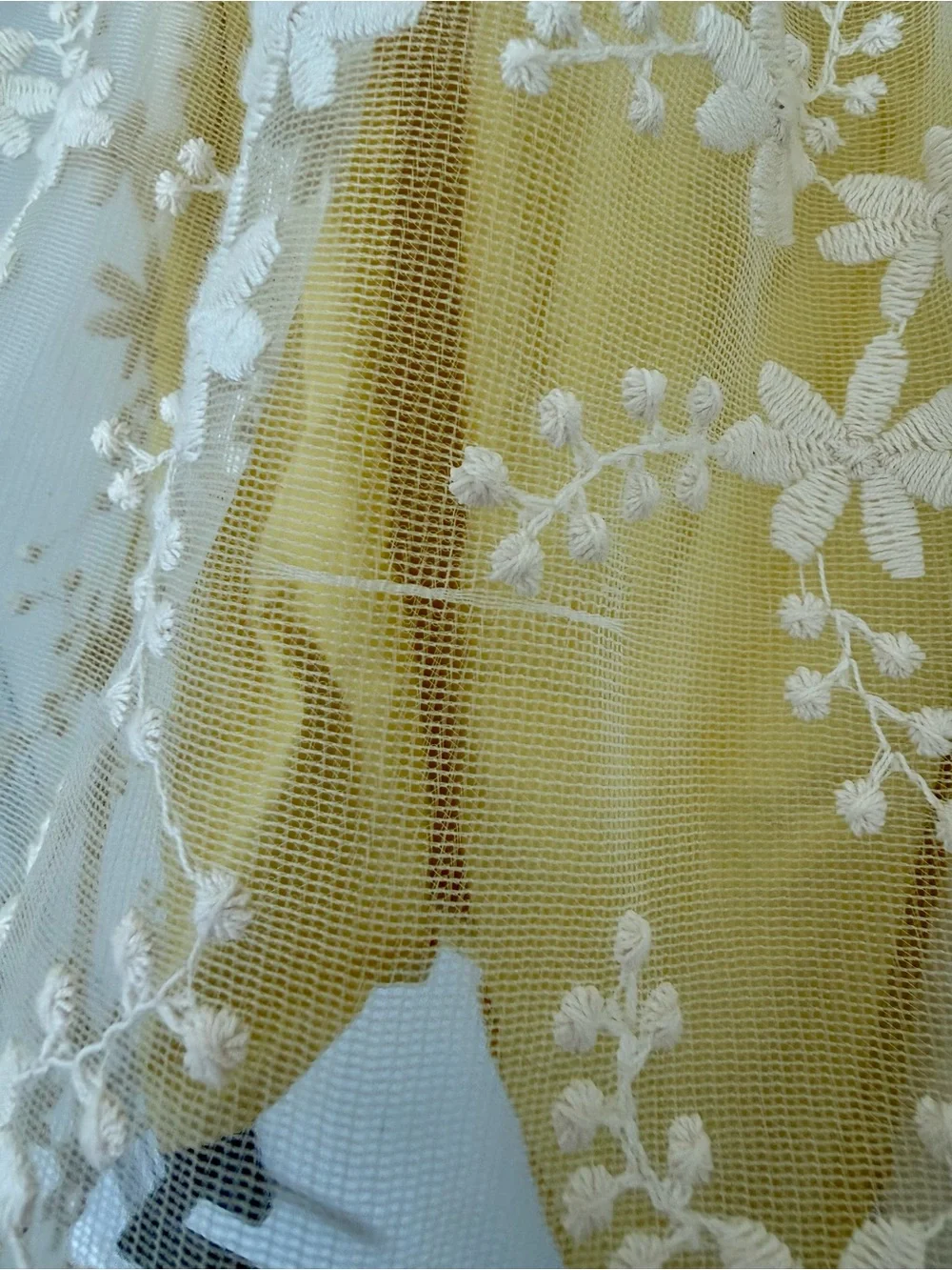Gymboree Sleeveless Yellow Dress with Floral Lace Overlay and Scalloped Hem